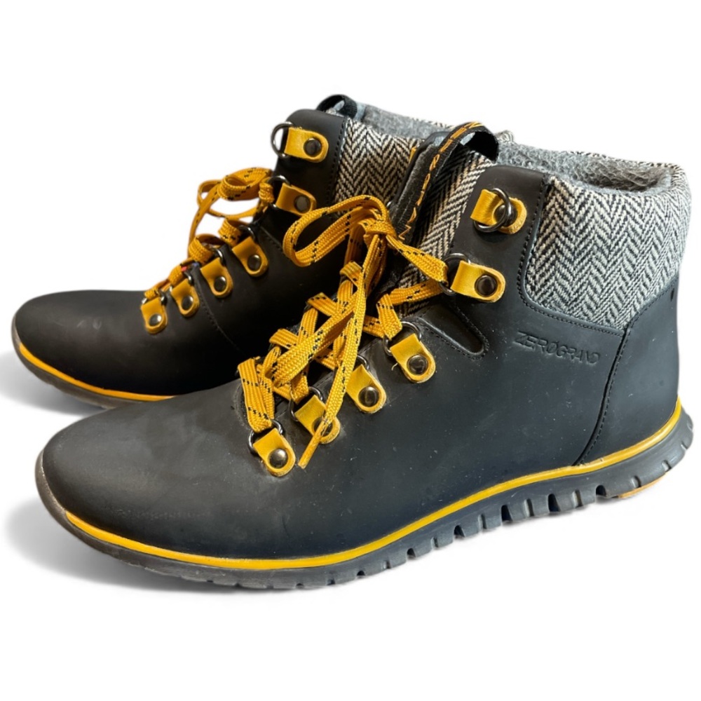 Women's Cole Haan ZeroGrand Waterproof Hiking Boots, Black & Gold Size 6.5